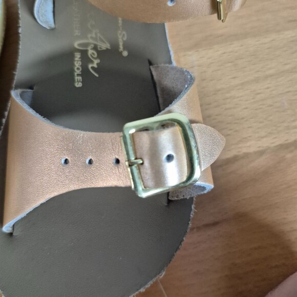 Summer Sand Surfer Toddler Sandals Size 8 Rose Gold Split Leather Insoles Adjust - Picture 4 of 5